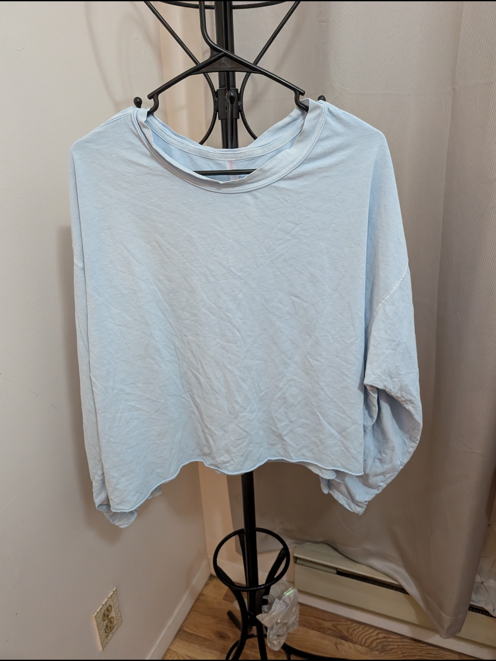 FP Movement Light Blue Cropped Long Sleeve Tee Size XL